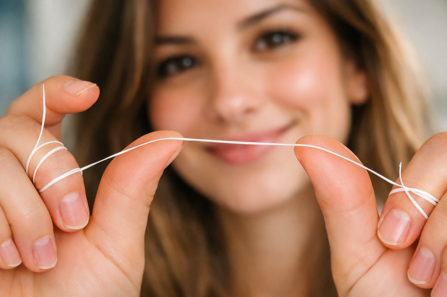 Paso uno para usar seda o hilo dental 